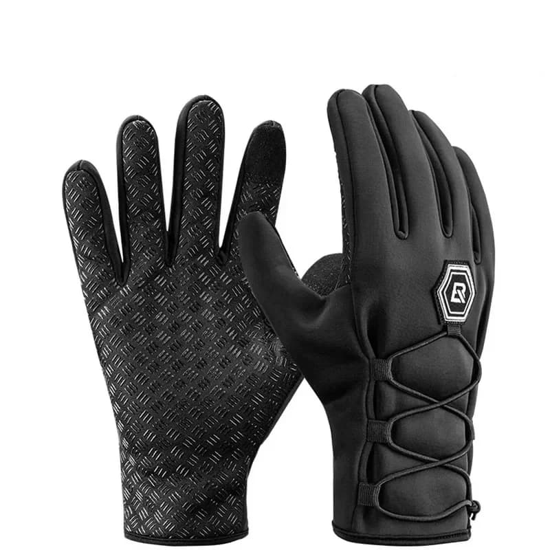 Guantes de ciclismo térmicos de forro polar, cortavientos y compatibles con pantalla táctil