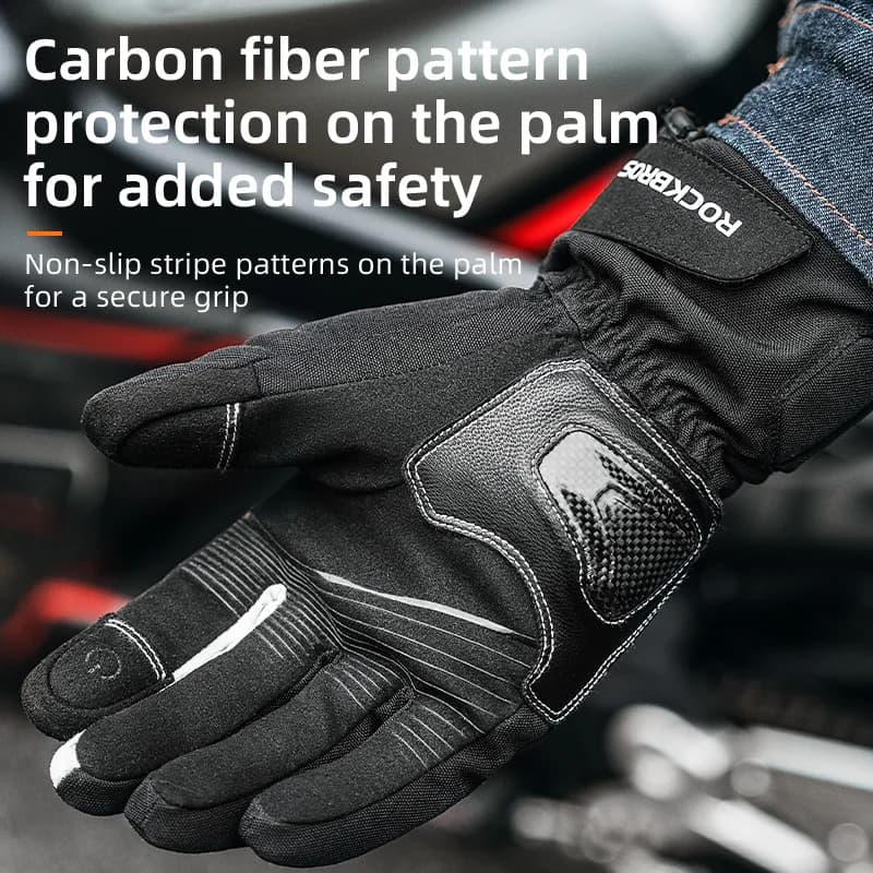 Guantes de invierno térmicos a prueba de viento de dedo completo para hombre