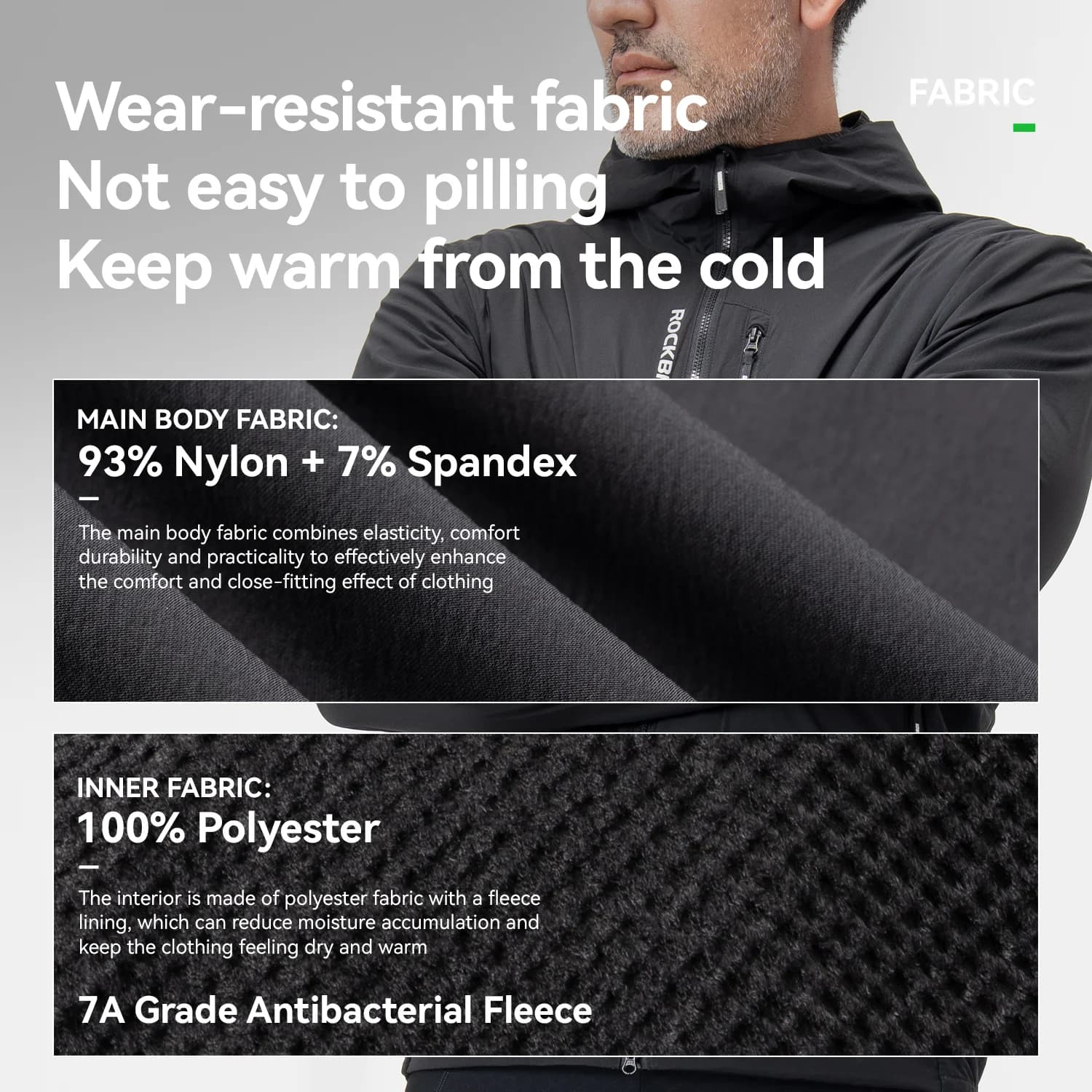 Chaqueta de ciclismo térmica de forro polar doble capa para invierno