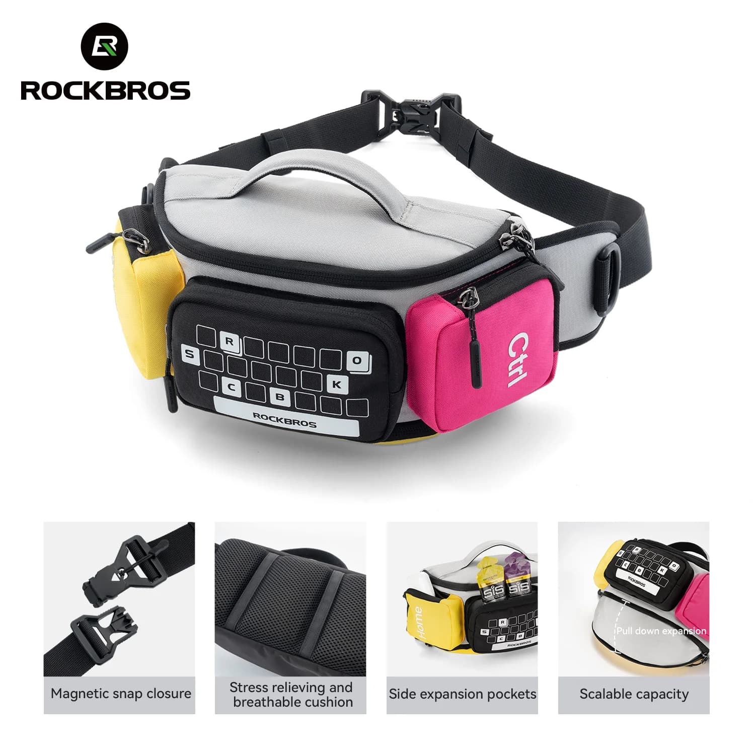 Bolsa de cintura magnética de liberación rápida para motocicleta