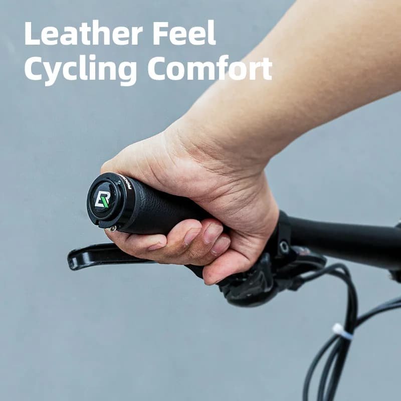 Puños de manillar para bicicleta con doble bloqueo y cuero de microfibra