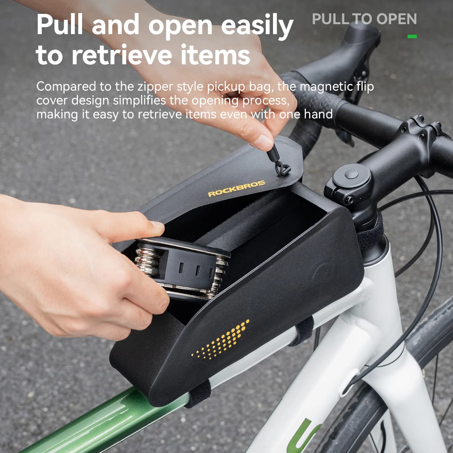 Bolsa de Bicicleta Impermeable con Cierre Magnético para Cuadro Delantero 0.8L