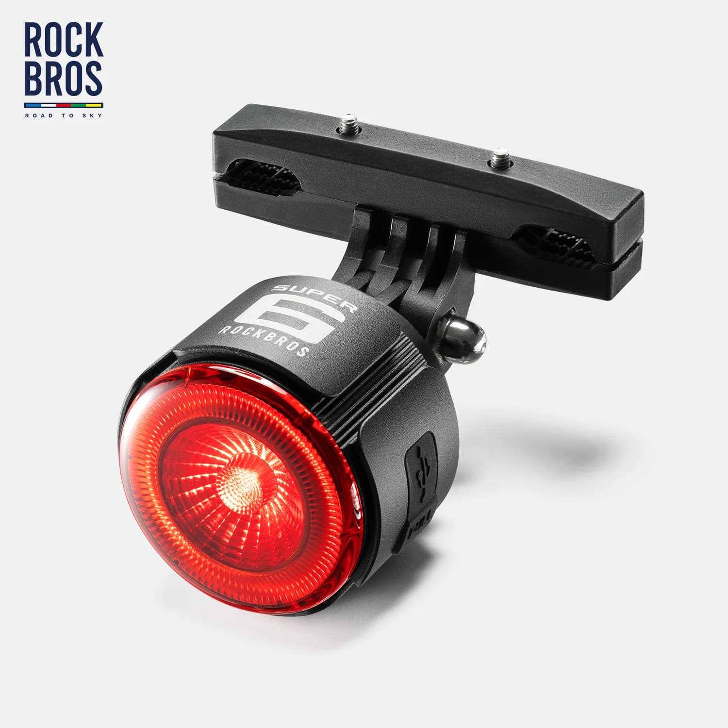 Luz trasera de bicicleta de aluminio con sensor inteligente de frenado