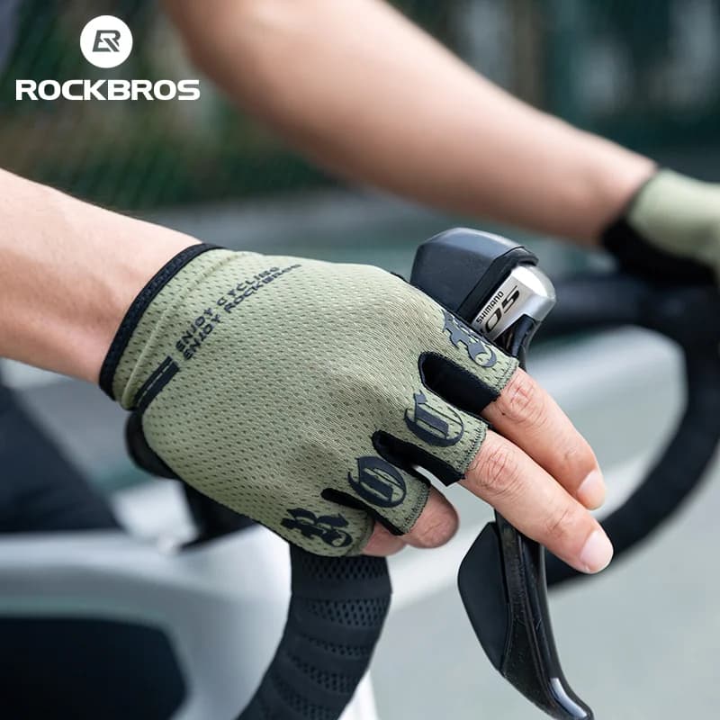 Guantes de ciclismo sin dedos transpirables con almohadillas SBR