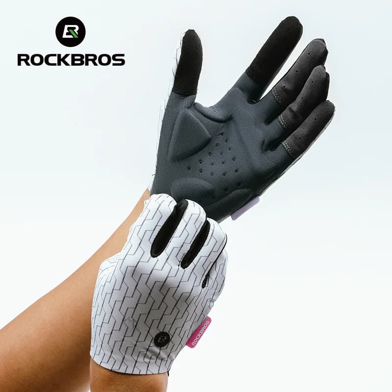 Guantes de ciclismo completos de dedos con absorción de impactos y pantalla táctil