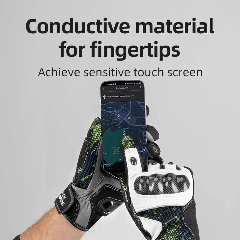 Guantes de motocicleta transpirables para pantalla táctil de cuatro estaciones