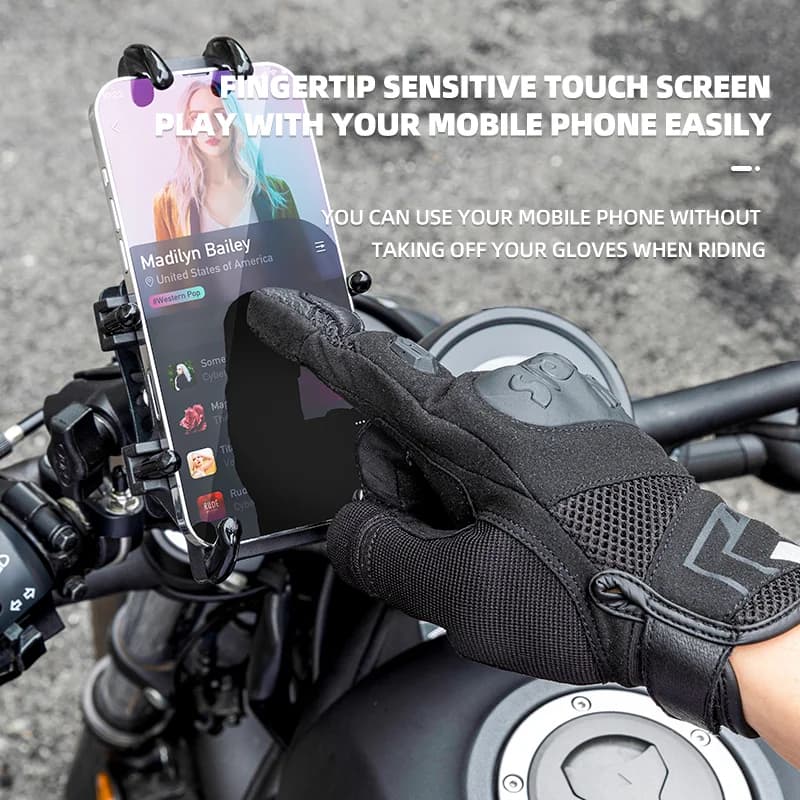 Guantes de motocicleta transpirables para pantallas táctiles, cuatro estaciones