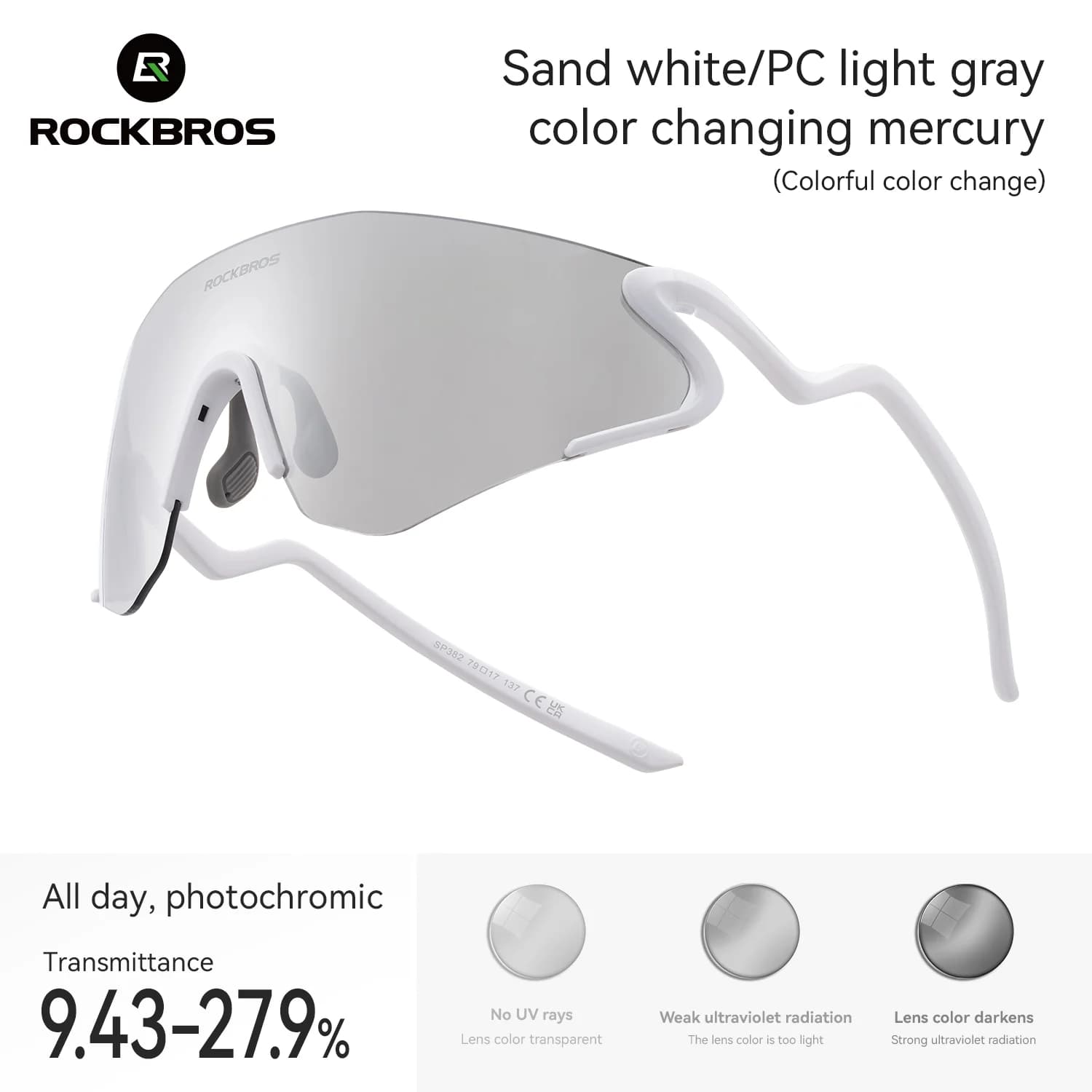 Gafas de sol fotocrómicas para ciclismo, cortavientos UV400