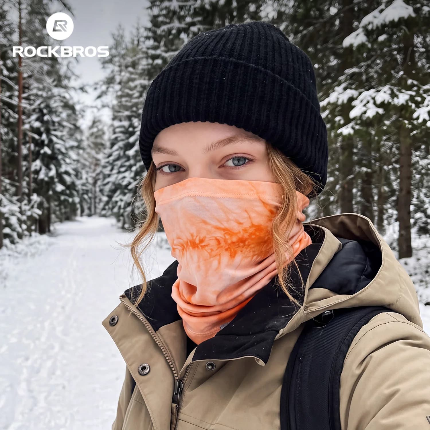 Mascarilla facial térmica antiviento de invierno en lana Tencel para ciclismo