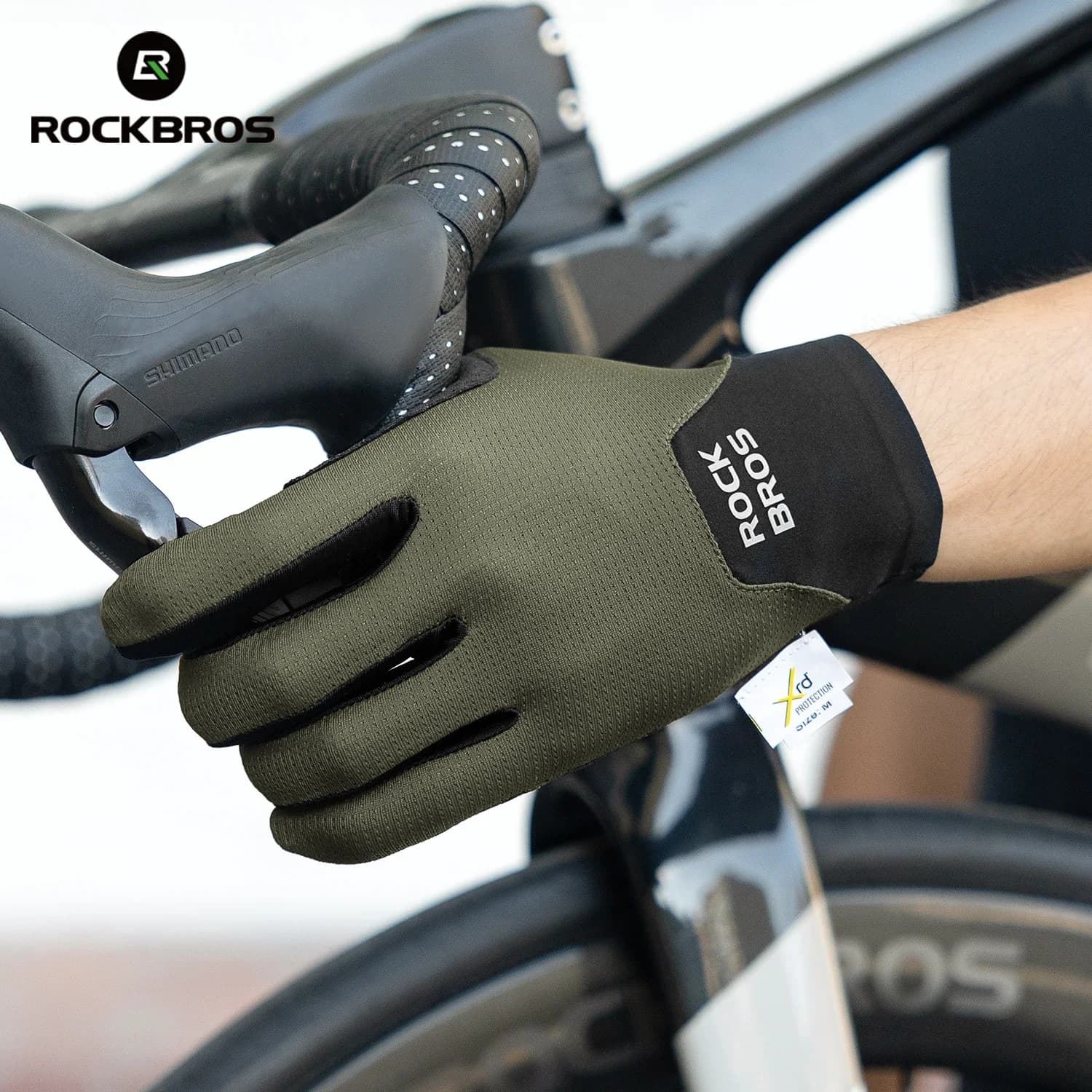 Guantes de ciclismo completos de dedos transpirables con pantalla táctil