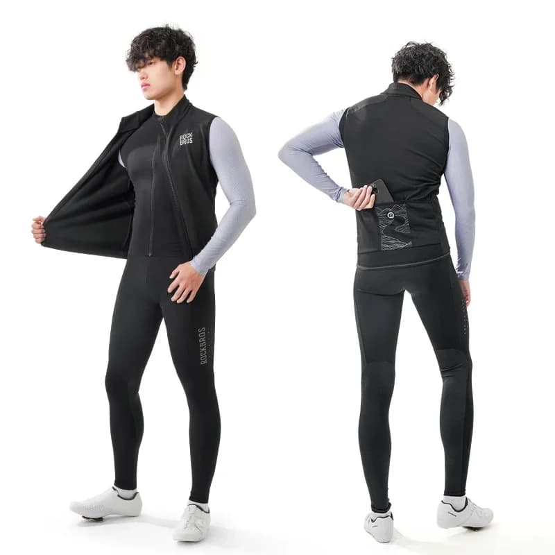 Chaleco de Ciclismo de Forro Polar Cortaviento para Invierno
