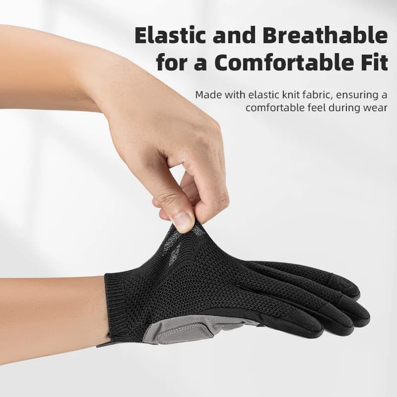 Guantes de ciclismo de punto transpirables de dedo completo compatibles con pantalla táctil