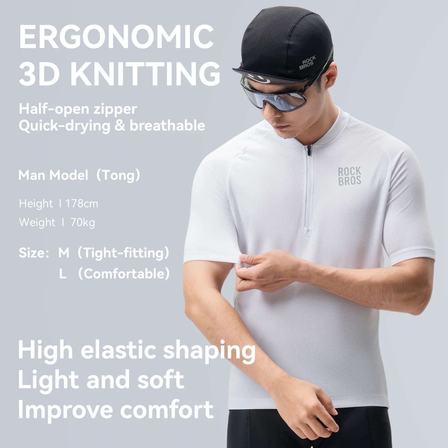 Maillot de ciclismo de manga corta de secado rápido para hombre