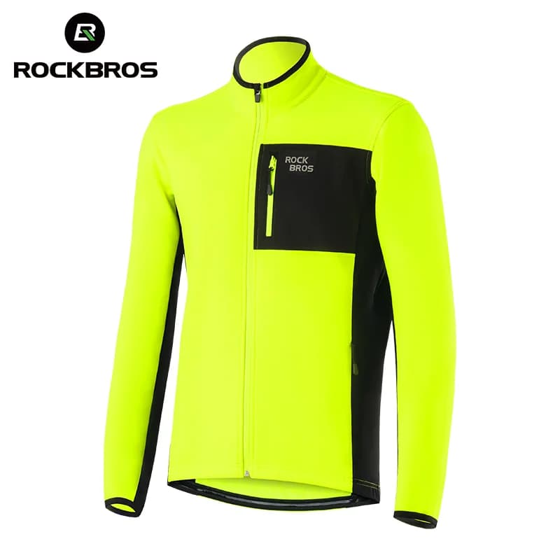 Chaqueta de ciclismo invernal para hombre con forro polar cálido y cortavientos