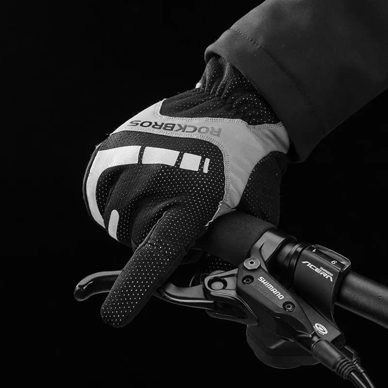 Guantes de ciclismo de invierno térmicos con pantalla táctil y dedos completos