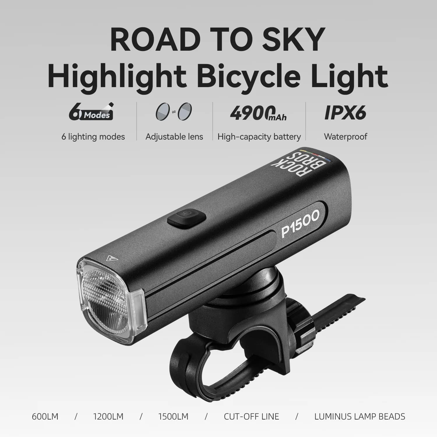 Luz Delantera para Manillar de Bicicleta MTB y de Carretera con Alta Luminosidad