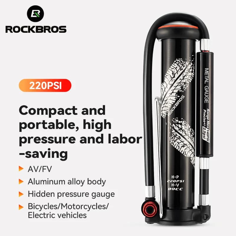 Bomba de aire portátil mini para bicicleta, 220 PSI