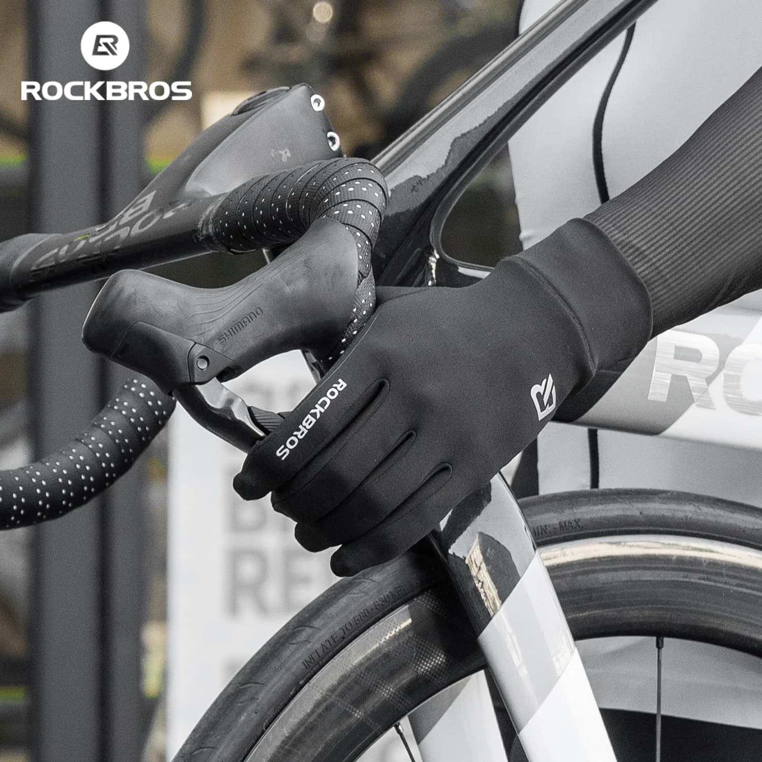 Guantes de ciclismo con dedos largos, forro polar y cortavientos