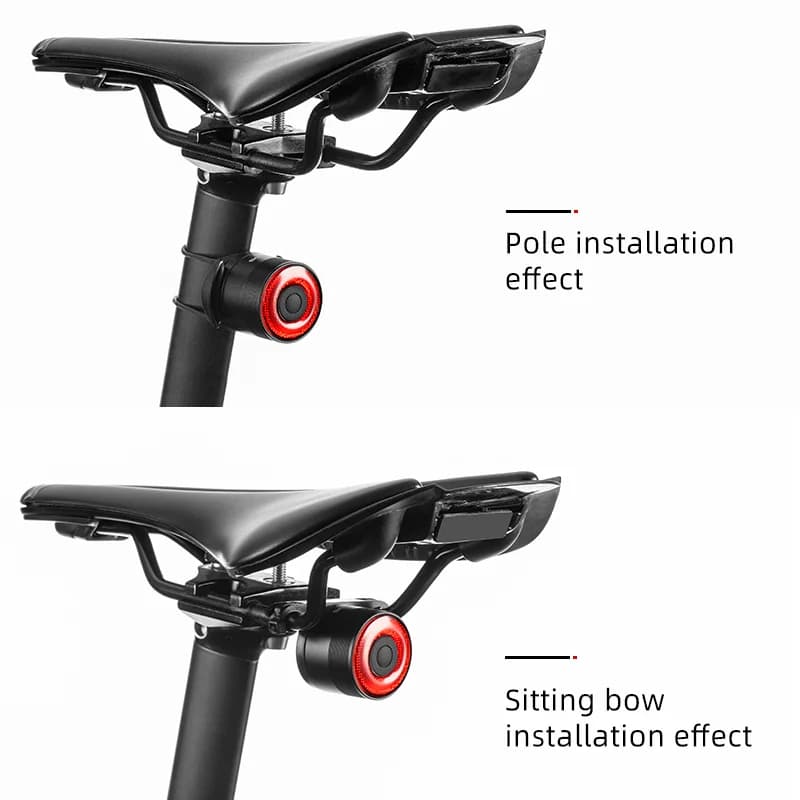 Luz trasera de bicicleta USB impermeable con sensor inteligente de freno