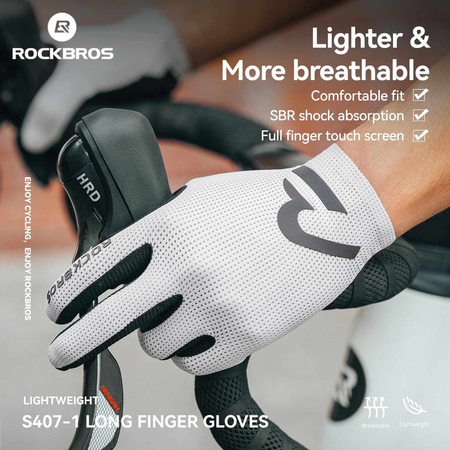 Guantes completos con amortiguación y compatible táctil