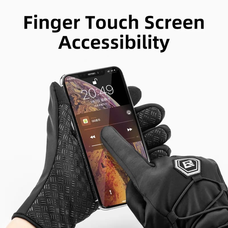 Guantes de ciclismo térmicos de forro polar, cortavientos y compatibles con pantalla táctil