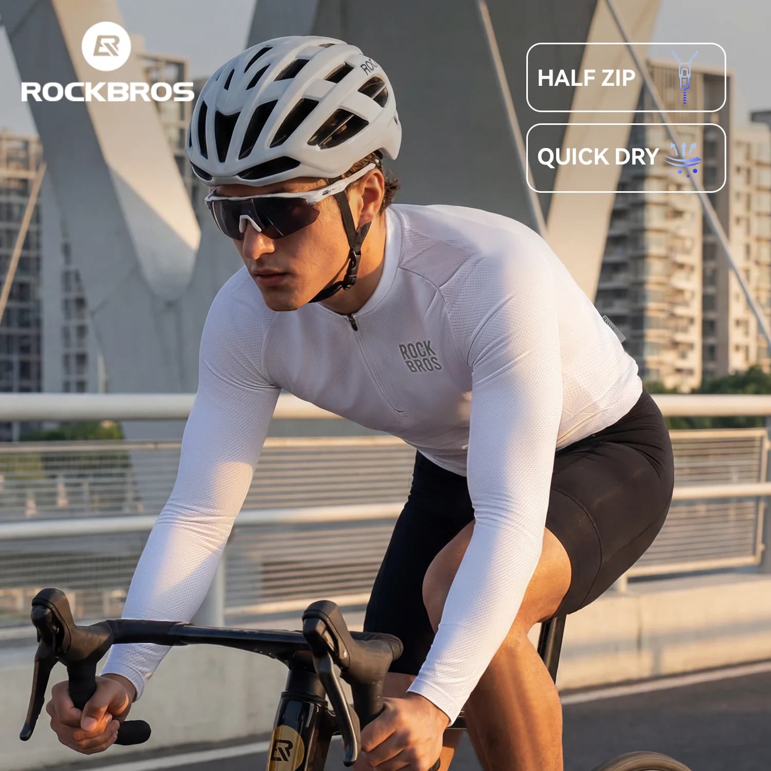 Camiseta de ciclismo transpirable de secado rápido y manga larga