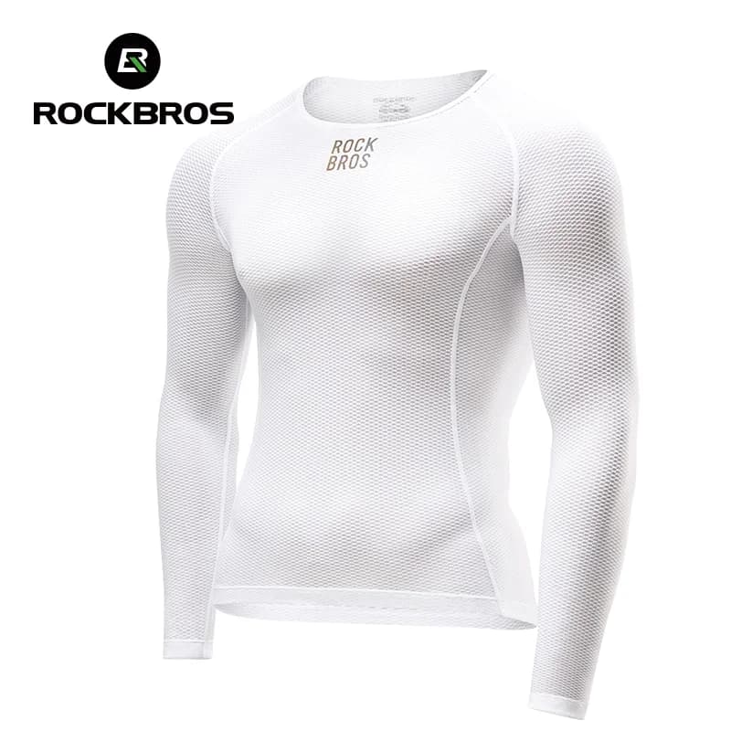 Camiseta interior de ciclismo de manga larga transpirable y de secado rápido para hombre